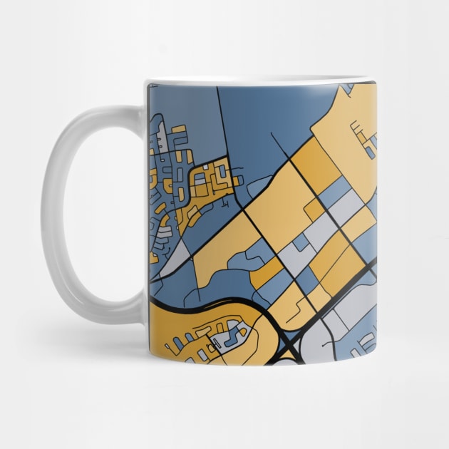 Laval Map Pattern in Blue & Gold by PatternMaps